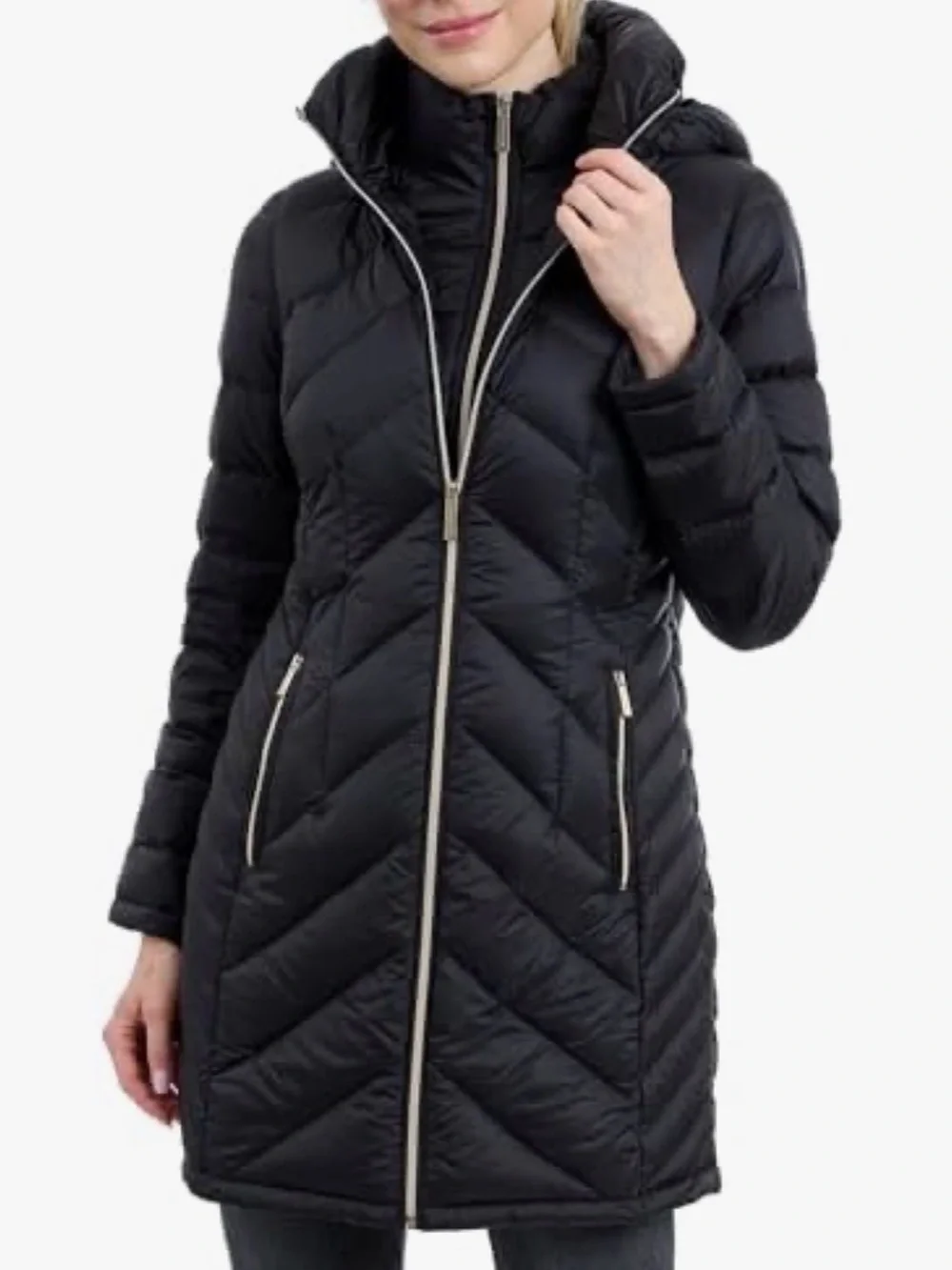 Michael Kors Packable Quilted Nylon Puffer Coat - Black Size M